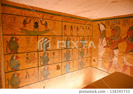 Tutankhamun's Tomb: Wall Paintings of 12 Mandrills, Valley of the Kings Tutankhamun's Tomb: Wall Paintings of 12 Mandrills, Valley of the Kings 138345733