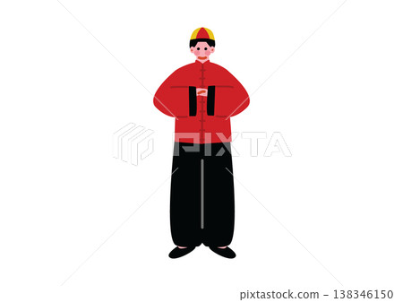 身著漢服(中國傳統服飾)的男子插圖 身著漢服(中國傳統服飾)的男子插圖 138346150