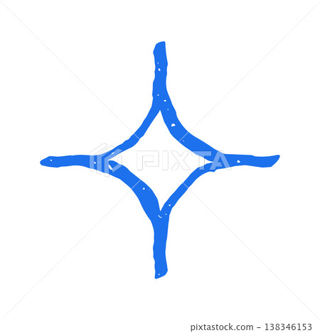 Four Point Star Sparkle Symbol Hand Drawn In A Whimsical Vector Illustration 138346153