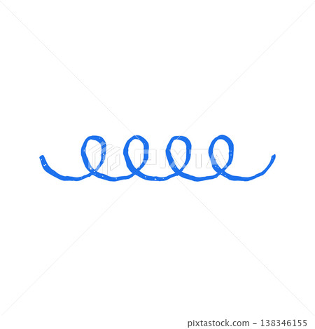 Horizontal Coil Spring Shape Hand Drawn In A Doodle Vector Illustration 138346155