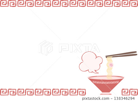 輕鬆、簡約、休閒的拉麵背景框（橫向） 138346294