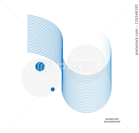 Geometric Elegance Abstract Waves in Soft. Vector design 138346395