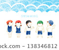 Illustration of children during swimming time 138346812
