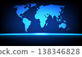 Blue world map silhouette with binary code background representing global data,innovation technology 138346828