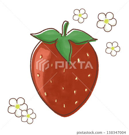 草莓和草莓花的插圖 草莓和草莓花的插圖 138347004