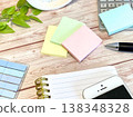 Notebook, sticky notes, smartphone on the desk 138348328