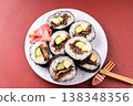 Beef roll sushi 138348356