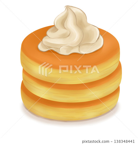 Pancakes (hotcakes) with cream 138348441