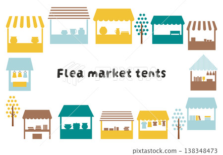 跳蚤市場帳篷插圖 138348473
