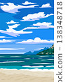 Tropical shore seaside poster. Paradise island resort 138348718