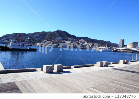 View of the central urban area of Nagasaki City, around Nagasaki Port, towards Mt. Inasa. 138348770