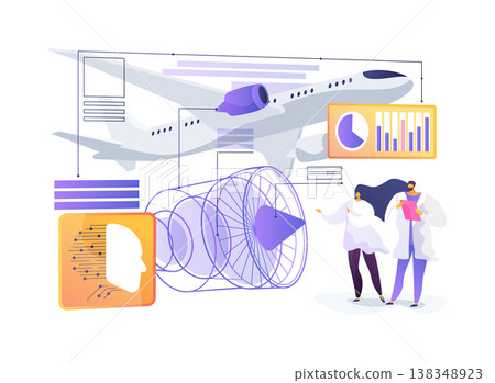 Aircraft Engine Lifecycle Twin abstract concept vector illustration. 138348923