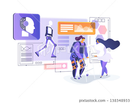Wearable Exoskeleton Rehab abstract concept vector illustration. 138348933