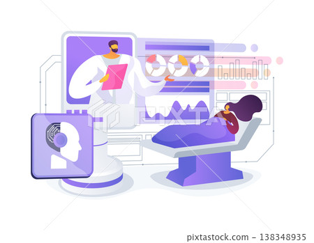 Telepresence ICU Monitoring abstract concept vector illustration. 138348935