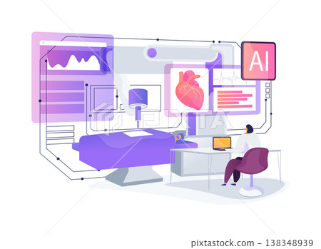 Surgical Robot Precision Control abstract concept vector illustration. Surgical Robot Precision Control abstract concept vector illustration. 138348939