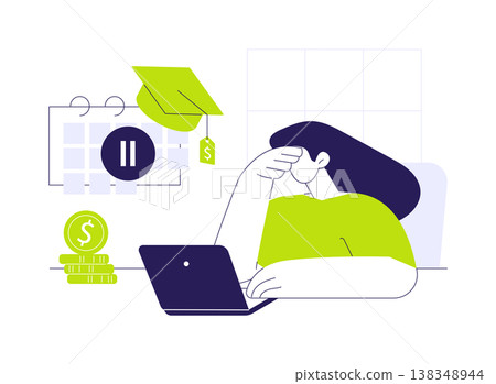 Loan forbearance isolated cartoon vector illustrations. 138348944
