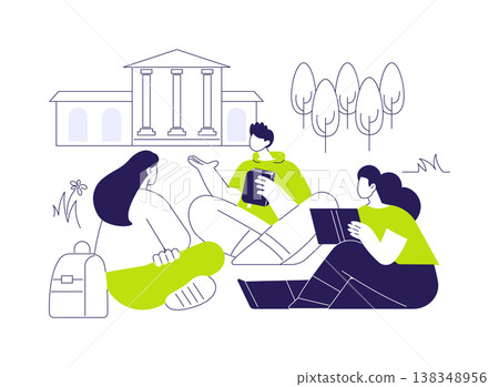 Making new friends isolated cartoon vector illustrations. Making new friends isolated cartoon vector illustrations. 138348956