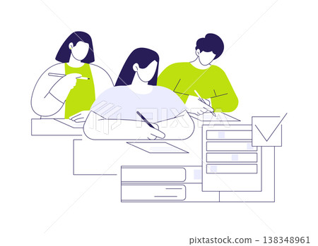 Take standardized test isolated cartoon vector illustrations. 138348961