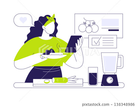 Weight loss and dieting isolated cartoon vector illustrations. 138348986
