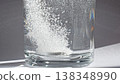 Extreme Close-up Tablet In Water With Bubbles. Chemical Reaction And Medical Treatment Concept. 138348990