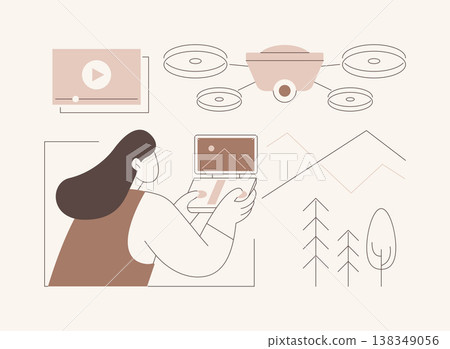 Drone filming isolated cartoon vector illustrations. 138349056