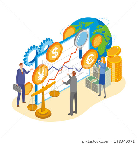 Illustration of foreign exchange trading 138349071