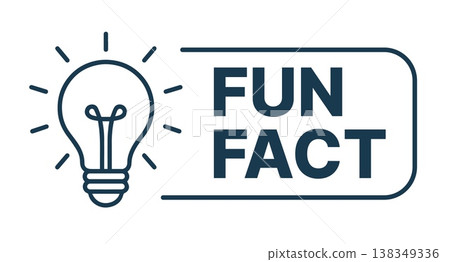 Fun fact lightbulb vector graphic featuring a bright idea symbol combined with a banner label, designed for educational materials, informative content, trivia highlights, learning platforms, and Fun fact lightbulb vector graphic featuring a bright idea symbol combined with a banner label, designed for educational materials, informative content, trivia highlights, learning platforms, and 138349336