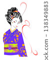 Woman's face, Japanese hairstyle, kimono 138349883