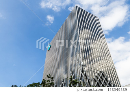 Low-angle view of the E.Sun Financial Holdings Second Headquarters building in Taipei, Taiwan. Low-angle view of the E.Sun Financial Holdings Second Headquarters building in Taipei, Taiwan. 138349889