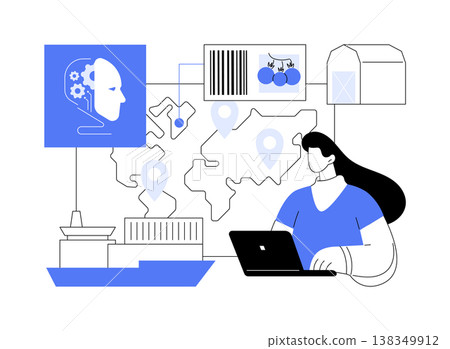 AI-Guided Supply Chain Traceability abstract concept vector illustration. 138349912