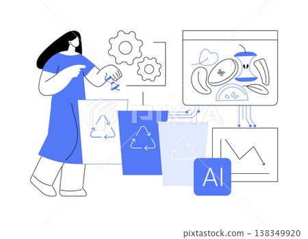 AI-Driven Food Waste Reduction Forecasts abstract concept vector illustration. 138349920