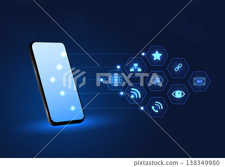 Smartphone technology that allows quick access to online smart technology, both information business information or sending emails to customers conveniently and quickly 138349980