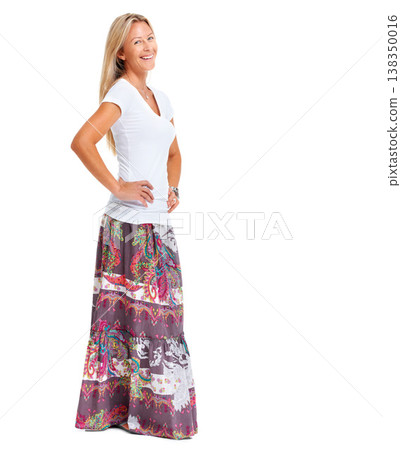 Woman, smile and portrait pose for fashion brand outfit for advertising clothing, t-shirt or natural beauty. Female person, happy emoji or confident marketing sale giveaway, prize promo or discount Woman, smile and portrait pose for fashion brand outfit for advertising clothing, t-shirt or natural beauty. Female person, happy emoji or confident marketing sale giveaway, prize promo or discount 138350016