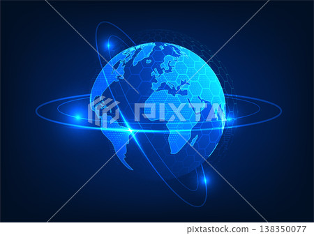Earth technology background Refers to the Internet network system that covers the whole world. help to communicate The search sends information. do business conveniently can connect to each other at Earth technology background Refers to the Internet network system that covers the whole world. help to communicate The search sends information. do business conveniently can connect to each other at 138350077