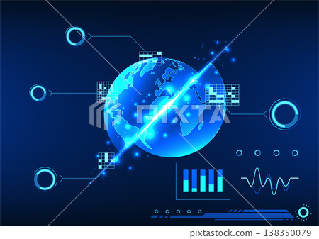 Earth technology background Refers to scanning to find information through the internet network that can access information anywhere in the world. or doing international business Earth technology background Refers to scanning to find information through the internet network that can access information anywhere in the world. or doing international business 138350079
