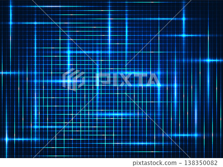 Grid technology background The concept represents the operation of an internet network that is processing high-speed data transmissions. Blue stripes line a box of pixels. focus on posters Grid technology background The concept represents the operation of an internet network that is processing high-speed data transmissions. Blue stripes line a box of pixels. focus on posters 138350082