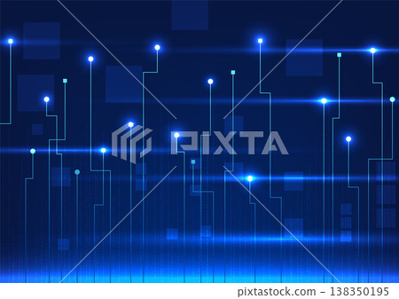 Circuit board technology background It is a vector illustration that uses technology circuit board lines with an attractive composition of elements highlighted in a dark blue tone. 138350195