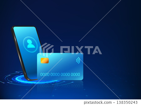 Smartphone technology with a credit card placed in front of the mobile phone screen Smartphone technology that can pay for products online via the Internet network. to make life more convenient and Smartphone technology with a credit card placed in front of the mobile phone screen Smartphone technology that can pay for products online via the Internet network. to make life more convenient and 138350243