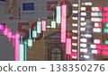Euro Banknote Overlaid With Red Green Candlestick Chart. Currency Exchange Rate Drop Stock Prices Falling, Bear Market, Financial Crisis, Market Volatility, Investment Loss Europe Concept. 138350276