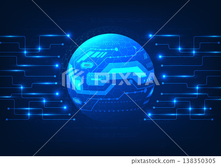 Technology circle background with a circuit board as a component represents a connection to smart technology that collects data processes it and transmits it as a technology that helps businesses grow Technology circle background with a circuit board as a component represents a connection to smart technology that collects data processes it and transmits it as a technology that helps businesses grow 138350305