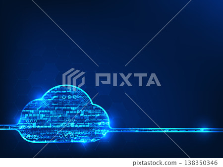 cloud technology inside is technology circuit with information being connected and transmitted via the Internet network used for storing important data and having security systems geometric background cloud technology inside is technology circuit with information being connected and transmitted via the Internet network used for storing important data and having security systems geometric background 138350346