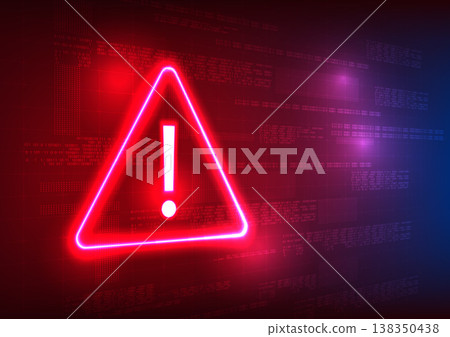 Notification technology alert symbol with numeric code behind it, conveys a warning of technological security systems that are being exposed to theft of personal information. Notification technology alert symbol with numeric code behind it, conveys a warning of technological security systems that are being exposed to theft of personal information. 138350438