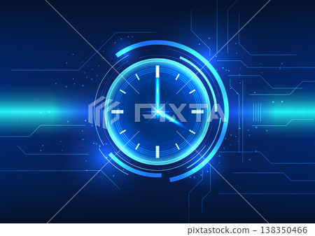 Time technology Behind the watch is a technological circuit. Shows time as a reference point within the organization for work. 138350466