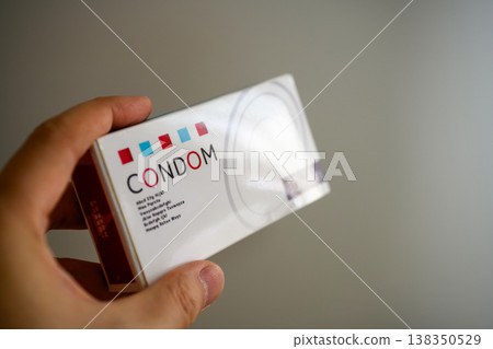 The box of contraceptives in the hand The box of contraceptives in the hand 138350529