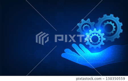 Gear technology background placed on business people hands Represents the drive of new economic businesses with technology gear digital hi-tech is work of engineering that works with smart technology Gear technology background placed on business people hands Represents the drive of new economic businesses with technology gear digital hi-tech is work of engineering that works with smart technology 138350559