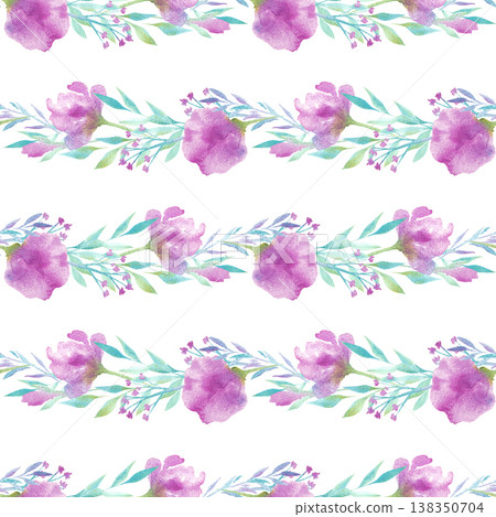 Delicate floral striped pattern in pastel shades for textile design and packaging. Delicate floral striped pattern in pastel shades for textile design and packaging. 138350704