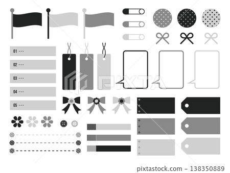 Simple Material Set: Ribbon, Icon, Tag 138350889
