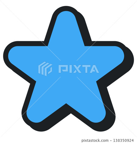 Rounded Star Shape Neobrutalism Icon Bold UI Accent 138350924