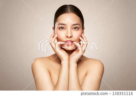 Portrait beautiful young woman with clean fresh skin 138351118