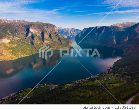 Fjord landscape Aurlandsfjord in Norway Fjord landscape Aurlandsfjord in Norway 138351188